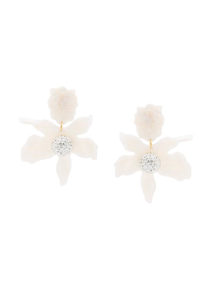 Lele Sadoughi Crystal Lily Earrings - White