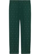 Gucci Interlocking G Stripe Wool Pant - Green