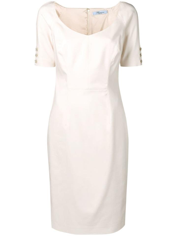 Blumarine Crystal Button Dress - Neutrals