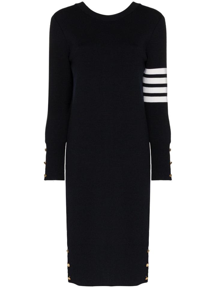 Thom Browne Reversible Knitted Wool Dress - Blue