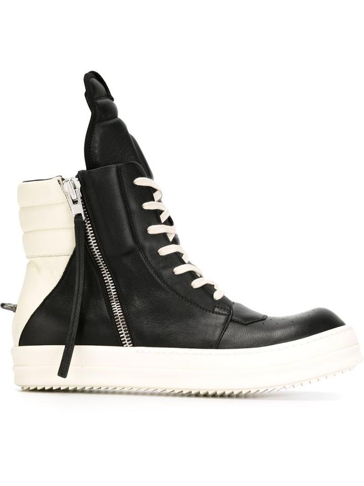 Rick Owens Geobasket Hi-top Sneakers, Men's, Size: 42.5, Black, Calf Leather/rubber