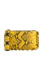 Red Valentino Red(v) Snake Effect Clutch - Yellow