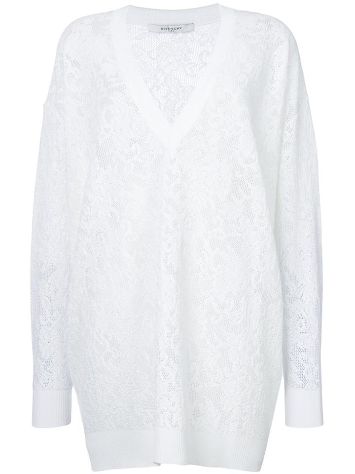 Givenchy Floral Lace Oversized Jumper - White
