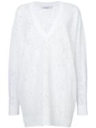 Givenchy Floral Lace Oversized Jumper - White