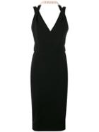 Victoria Beckham Halterneck Fitted Dress, Women's, Size: 12, Black, Viscose/polyester/spandex/elastane/polyester