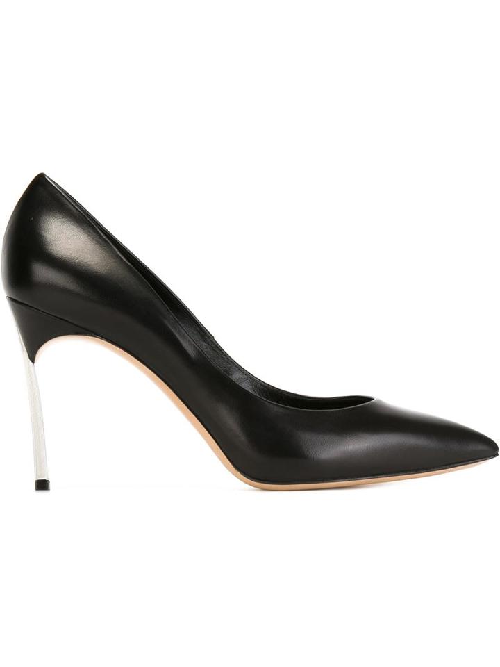 Casadei Pointed Toe Pumps, Women's, Size: 38, Black, Leather
