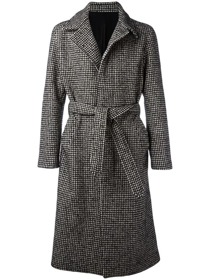 Ami Paris Long Belted Coat - Black
