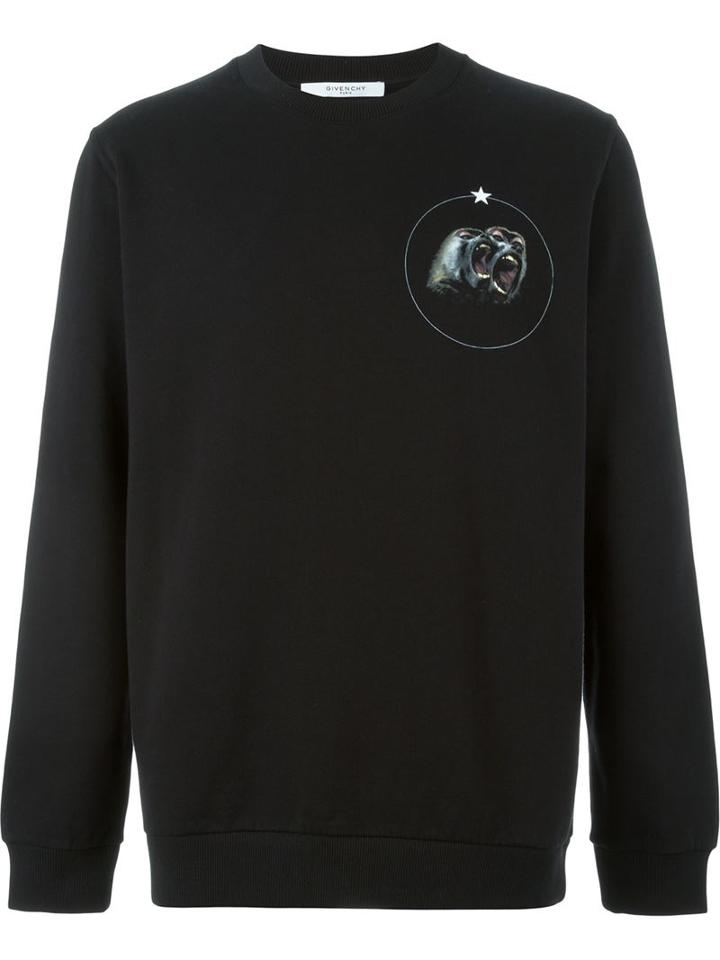 Givenchy Baboon Print Sweatshirt, Men's, Size: M, Black, Cotton
