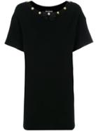Boutique Moschino - Studded Collar T-shirt Dress - Women - Polyester/triacetate - 40, Black, Polyester/triacetate