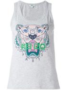 Kenzo Lion Head Print Tank, Women's, Size: Large, Grey, Cotton