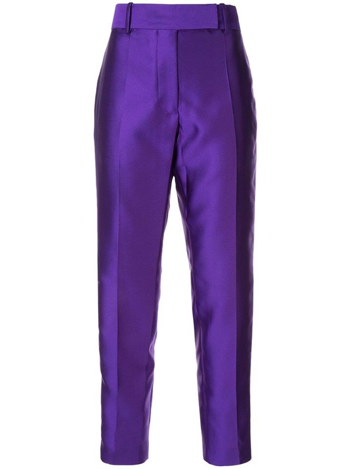 Haider Ackermann Purple White Side Stripe Slim Leg Trousers
