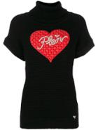 Philipp Plein - Win Knitted Top - Women - Polyester/viscose/wool - M, Black, Polyester/viscose/wool