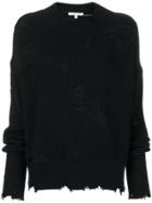 Helmut Lang Distressed Ribbed Sweater - Black