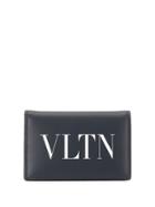 Valentino Logo Print Wallet - Black