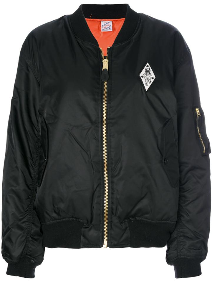 Yang Li Patch Detail Padded Bomber Jacket - Black