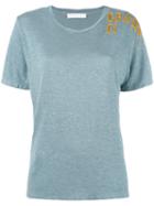 Water 'grade Fi' Embroidered T-shirt, Women's, Size: Medium, Blue, Cotton