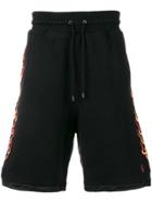 Marcelo Burlon County Of Milan Flames Stamped Shorts - Black
