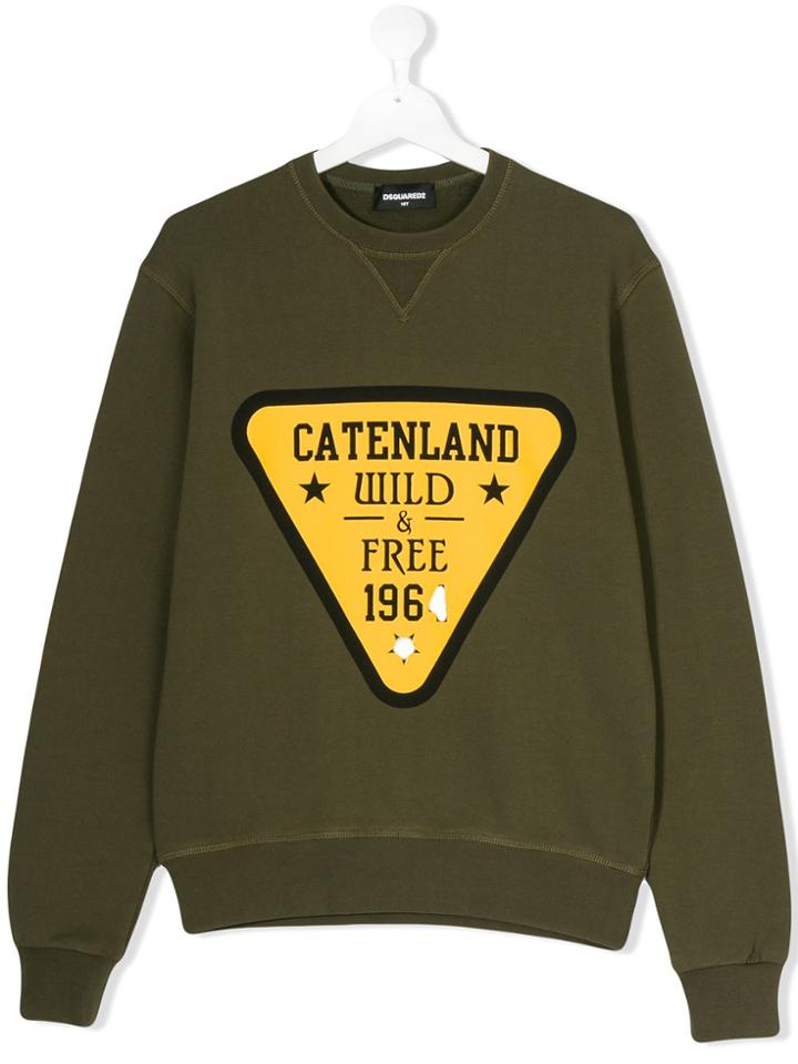 Dsquared2 Kids Catenland Wild & Free 1964 Patch Sweatshirt - Green