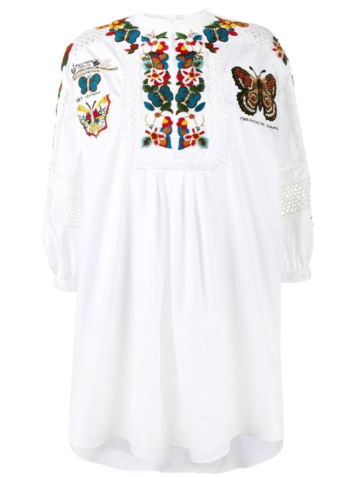 Valentino Embroidered Tunic Dress - White