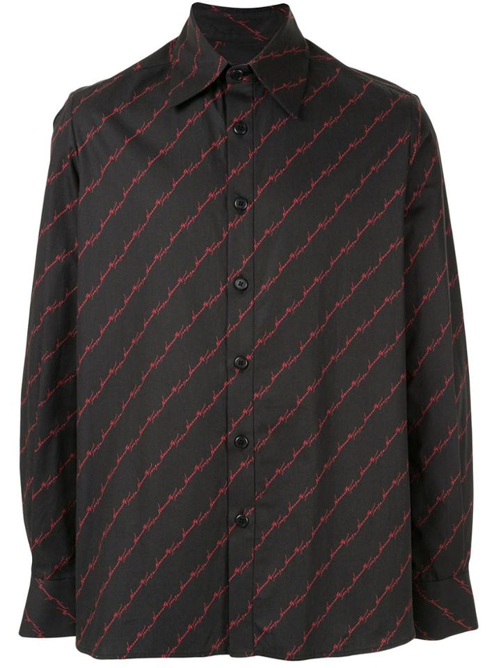 Necessity Sense Ted Signature Pattern Shirt - Black