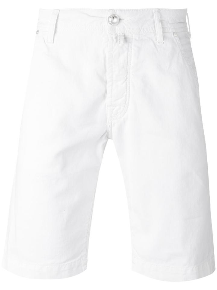 Jacob Cohen Denim Shorts, Men's, Size: 40, White, Cotton/linen/flax/spandex/elastane