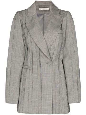 Xu Zhi Pleated Single Breasted Blazer - Grey