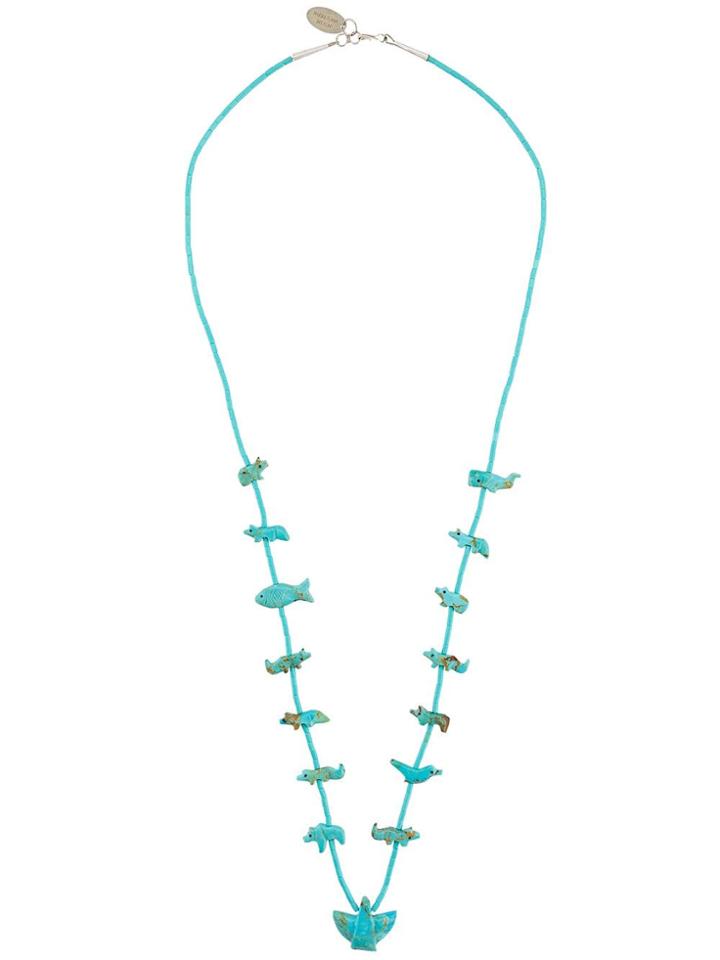 Jessie Western Animal Pendant Necklace - Blue