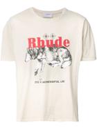 Rhude Wolf Print T-shirt - Neutrals