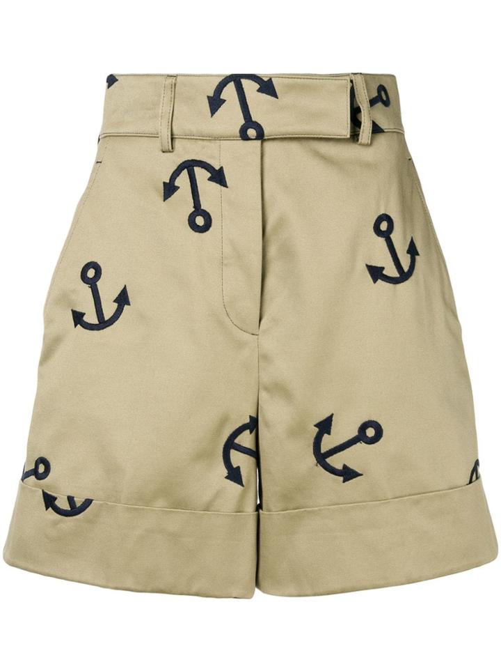 Thom Browne Anchor Embroidery Short - Neutrals
