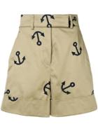 Thom Browne Anchor Embroidery Short - Neutrals