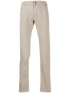 Hand Picked Slim-fit Trousers - Neutrals