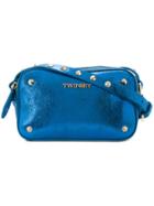 Twin-set Metallic Studded Shoulder Bag - Blue