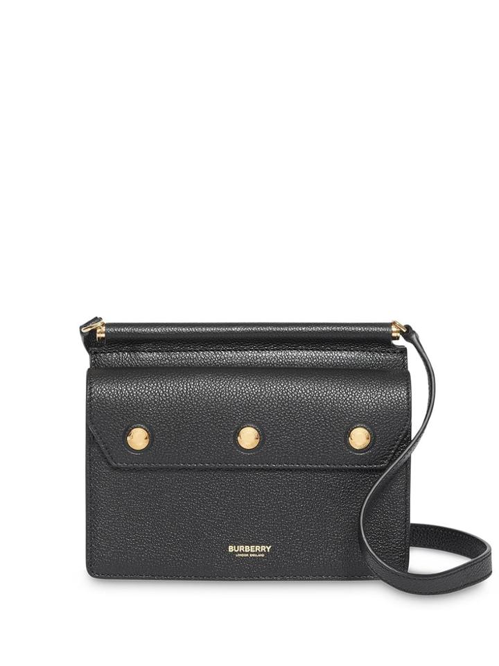 Burberry Mini Leather Title Bag - Black
