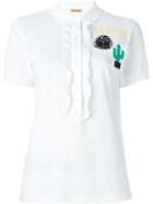 Peter Jensen 'cactus' Polo Shirt, Women's, Size: Small, White, Cotton