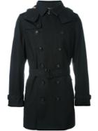 Burberry Double Breasted Coat, Men's, Size: M, Black, Cotton/linen/flax/polyester
