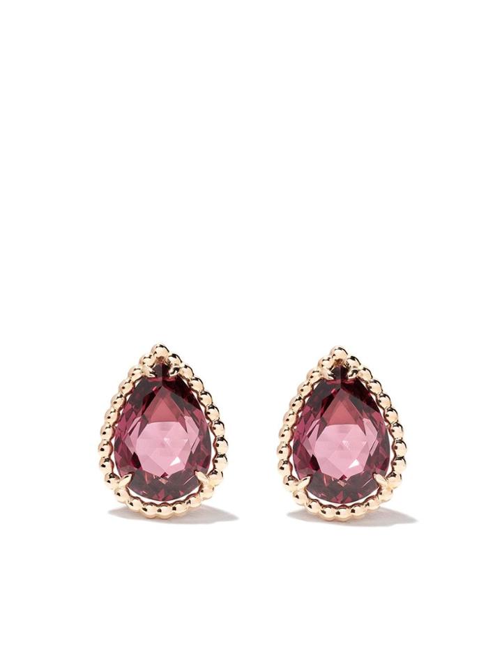 Boucheron Serpent Bohème Rhodolite Teardrop Stud Earrings - Pg