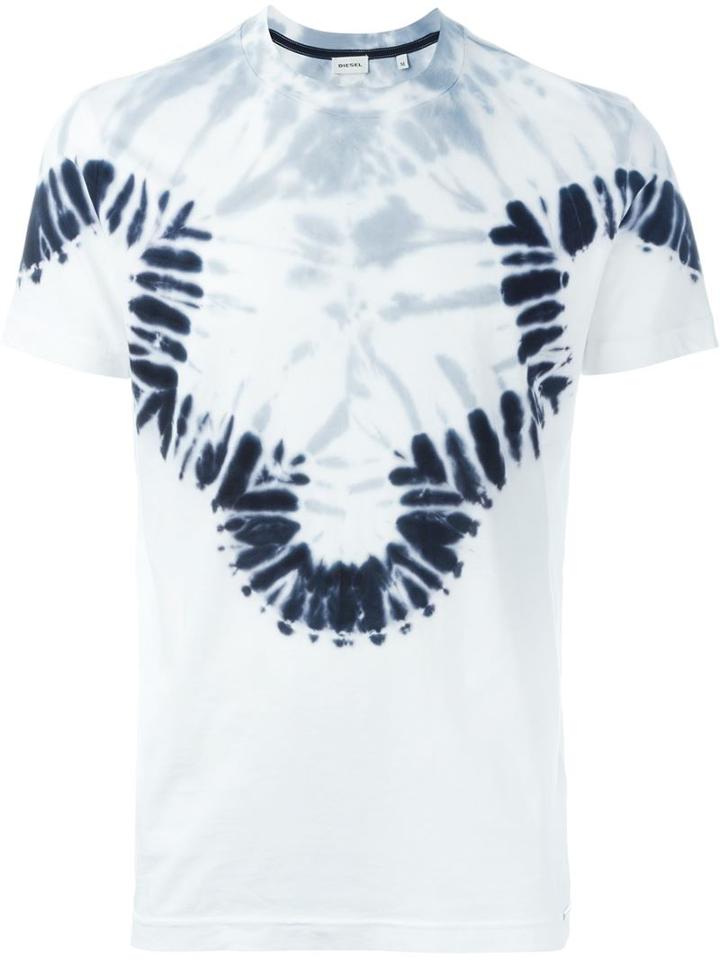 Diesel Tie-dye T-shirt, Men's, Size: Large, White, Cotton