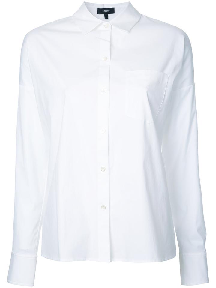 Theory Plain Shirt, Women's, Size: Xs, White, Cotton/spandex/elastane