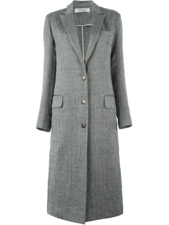 Nina Ricci Herringbone Single Breasted Coat