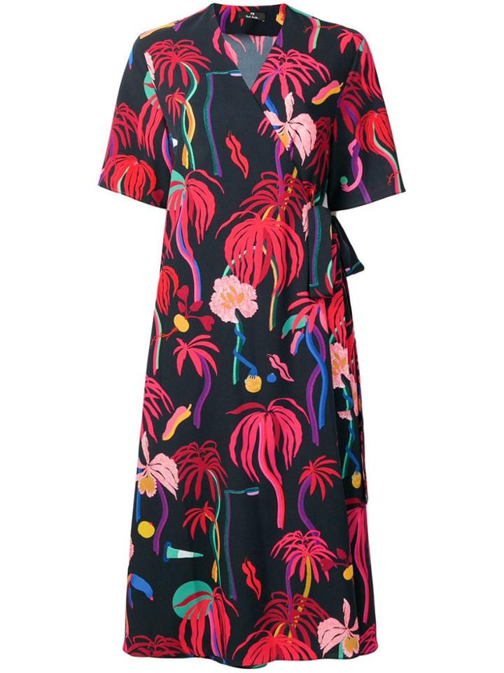 Ps Paul Smith Motif Print Dress - Blue