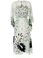 Biyan Embroidered Tulle Dress - Green