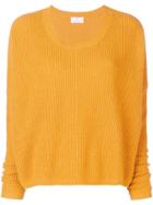Allude Ribbed Knit Jumper - Yellow & Orange