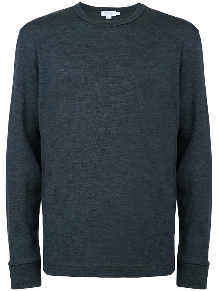 Sunspel Crew Neck Jumper - Grey