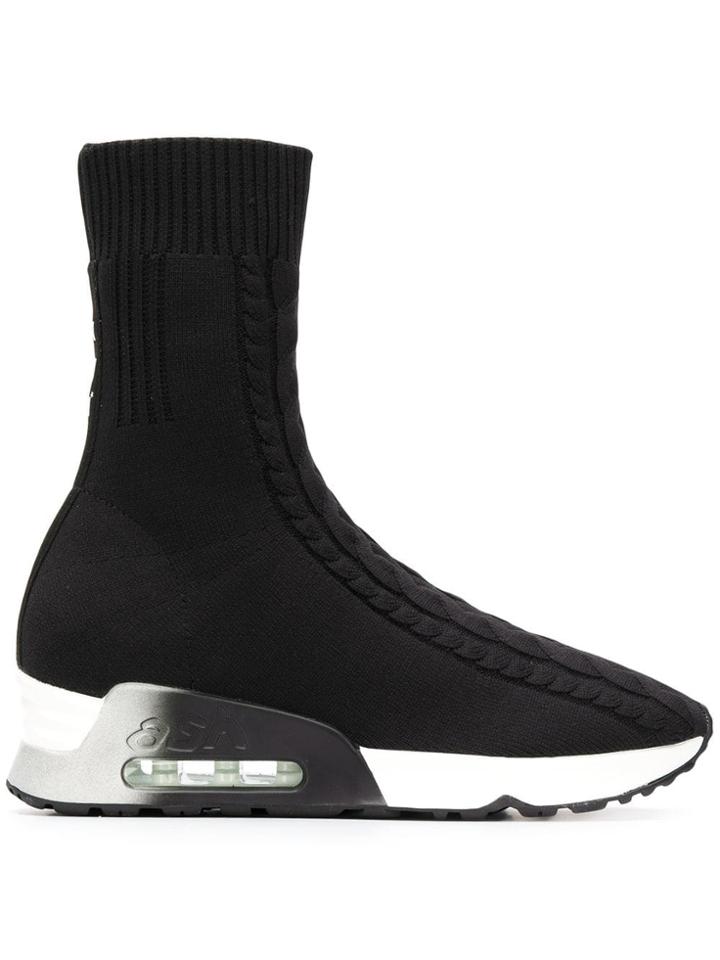 Ash Ankle High Sock Sneakers - Black