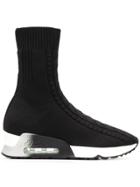 Ash Ankle High Sock Sneakers - Black