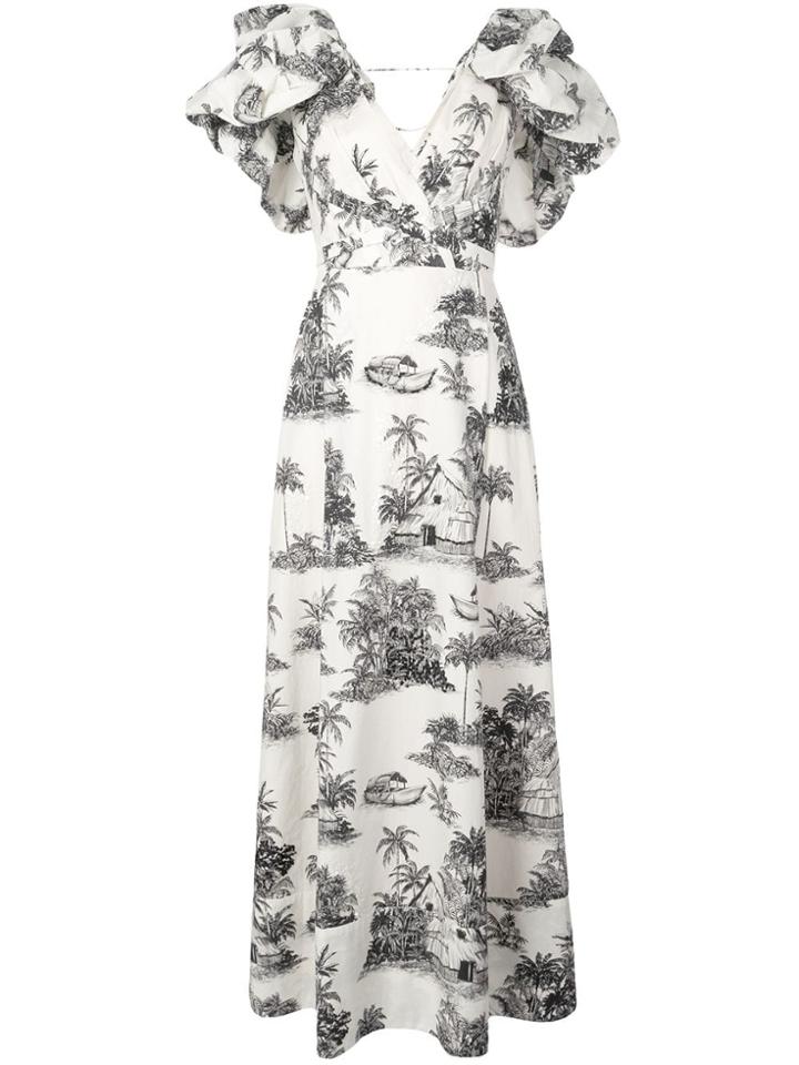 Johanna Ortiz Anhelos De Tierra Maxi Dress - White