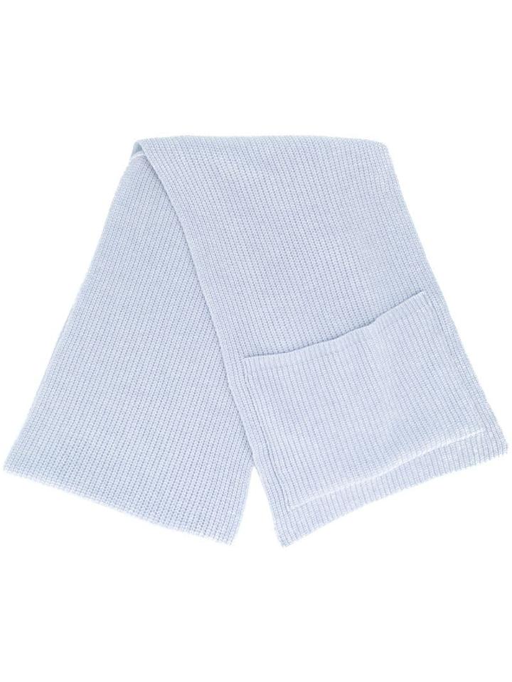 Ssheena Knitted Ribbed Scarf - Blue