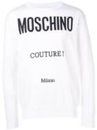 Moschino Knit Logo Print Sweater - White