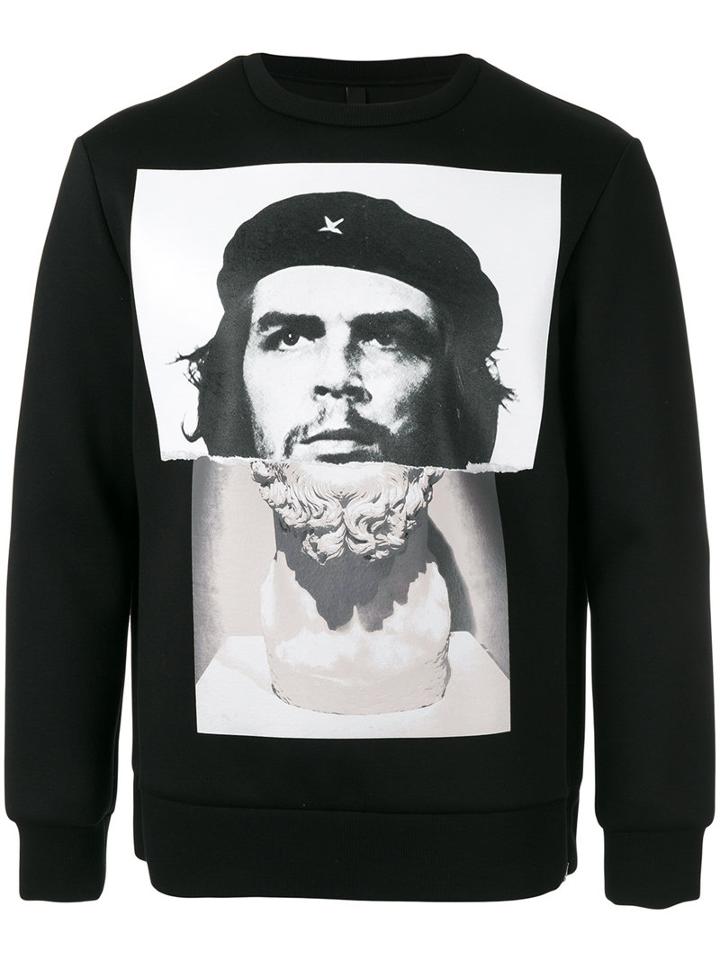 Neil Barrett Graphic Print Sweatshirt, Men's, Size: Xs, Black, Viscose/polyurethane