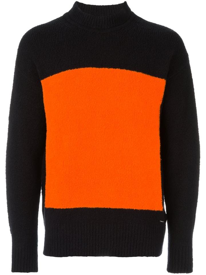 Diesel Front Square Jumper, Men's, Size: Small, Black, Cotton/nylon/spandex/elastane